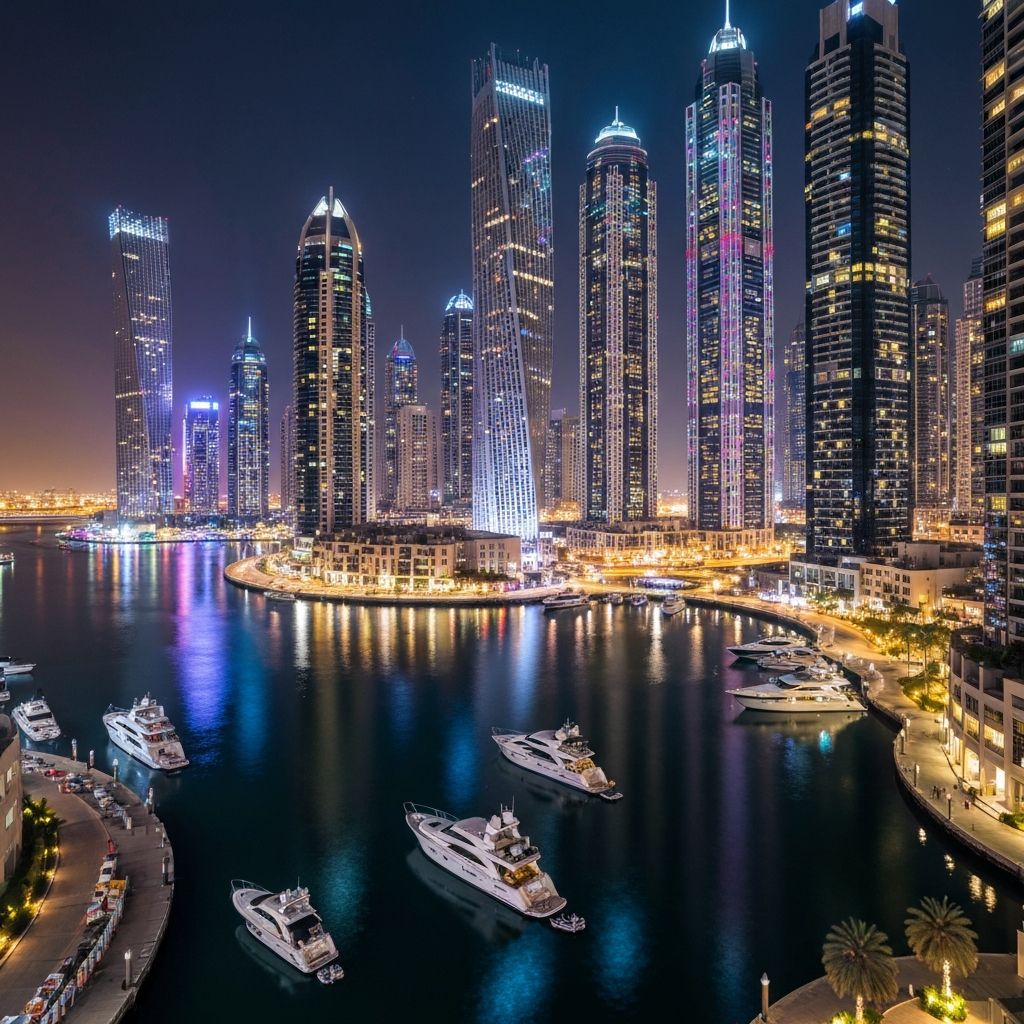 Dubai Marina at night