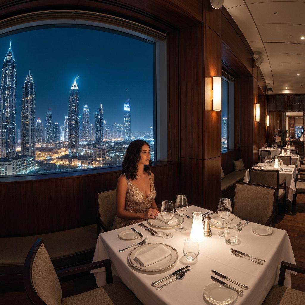 Fine dining with skyline view